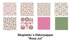 Dekorpapper Rosa Jul