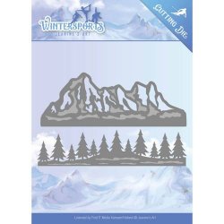 Jeanines Art Wintersports Mountain Border