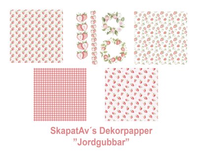 Zoom bild av Dekorpapper Jordgubbar