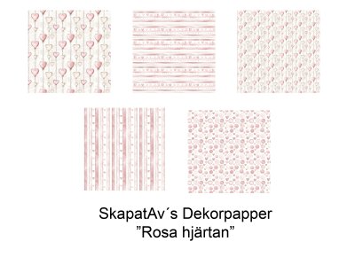 Zoom bild av Dekorpapper Rosa hjärtan