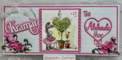 Zoom bild av SkapatAv´s hjärta med texten Älskade