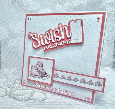 Zoom bild av SkapatAv´s text dies "En Swish hälsning" med skugga/bakgrund