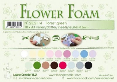 LeCrea Flower foam A4 Forest green 10 ark