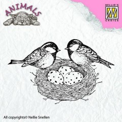 NellieSnellen -Clear stamp Animals birdsnest