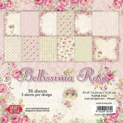 Craft&You Bellissima Rosa pappersblock 6x6