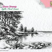 Nellie Snellen Clear stamp idyllic floral scene Waters edge