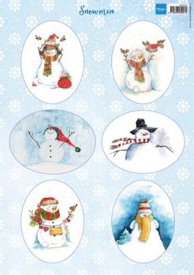 Marianne Design Dekorbilder Snowmen ovals